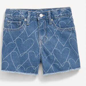 Printed‎ High-Waisted Frayed-Hem Jean Shorts for Girls | Old Navy